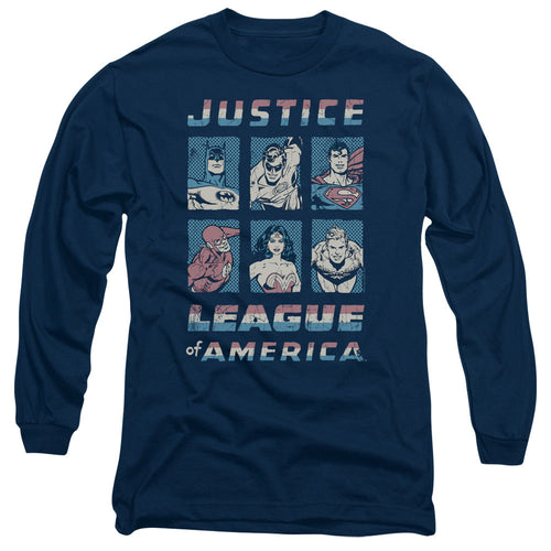 Justice League American League Mens Long Sleeve Shirt Navy Blue
