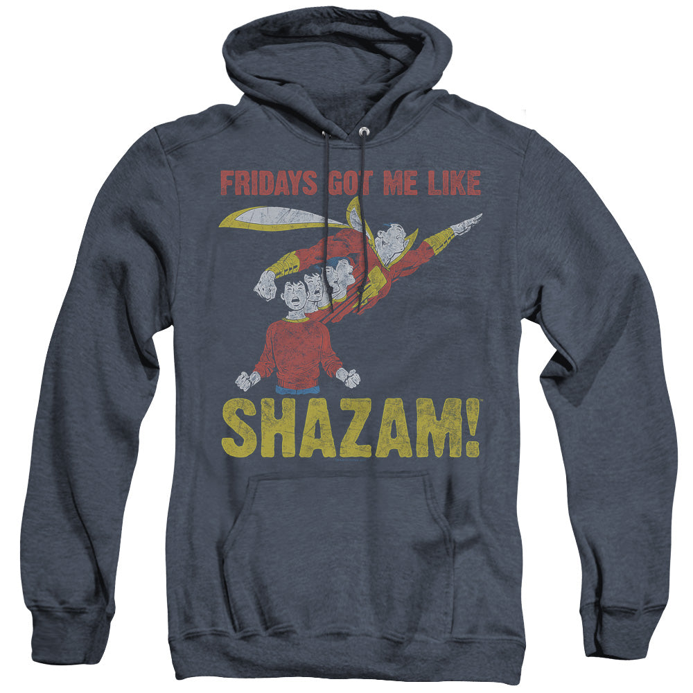 Justice League Fridays Got Me Like Heather Mens Hoodie Navy Blue