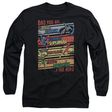 Load image into Gallery viewer, Jla A True Hero Mens Long Sleeve Shirt Black Officially Licensed
