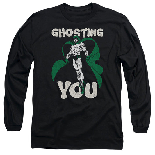 Jla Ghosting Mens Long Sleeve Shirt Black Officially Licensed