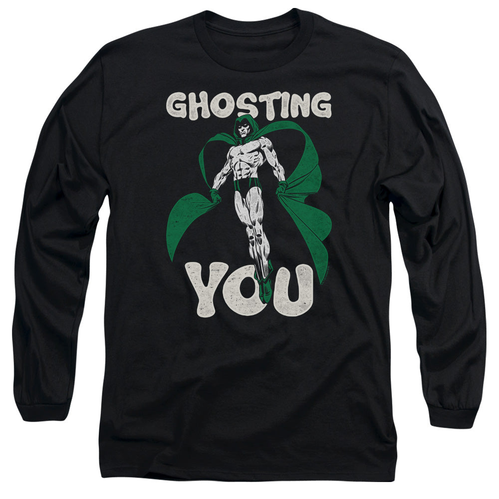 Justice League Ghosting Mens Long Sleeve Shirt Black