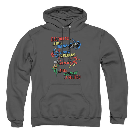 Justice League Of America Dad Hero Mens Hoodie Charcoal