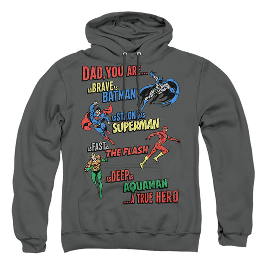 Justice League Of America Dad Hero Mens Hoodie Charcoal