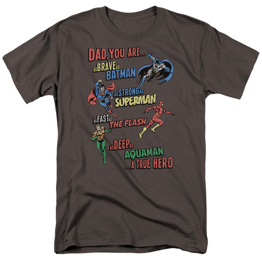 Justice League Dad Hero Mens T Shirt Charcoal