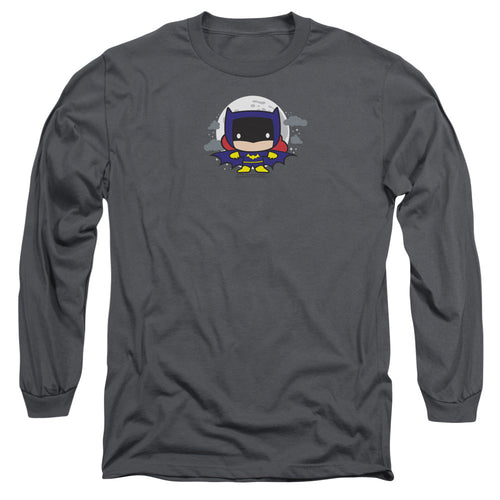 Justice League Batgirl Chibi Mens Long Sleeve Shirt Charcoal