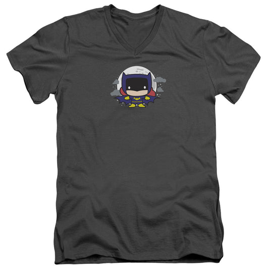 Justice League Batgirl Chibi Mens Slim Fit V-Neck T Shirt Charcoal