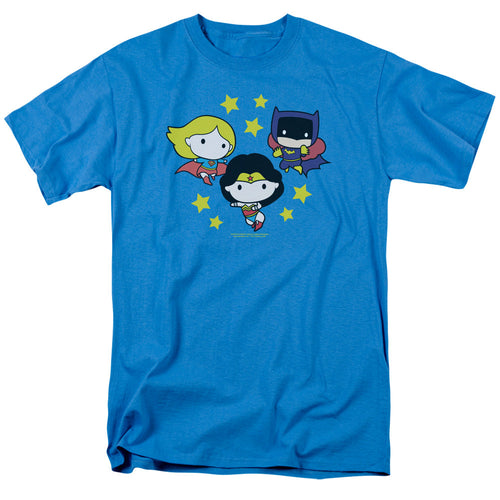 Justice League Girl Power Chibi Mens T Shirt Turquoise