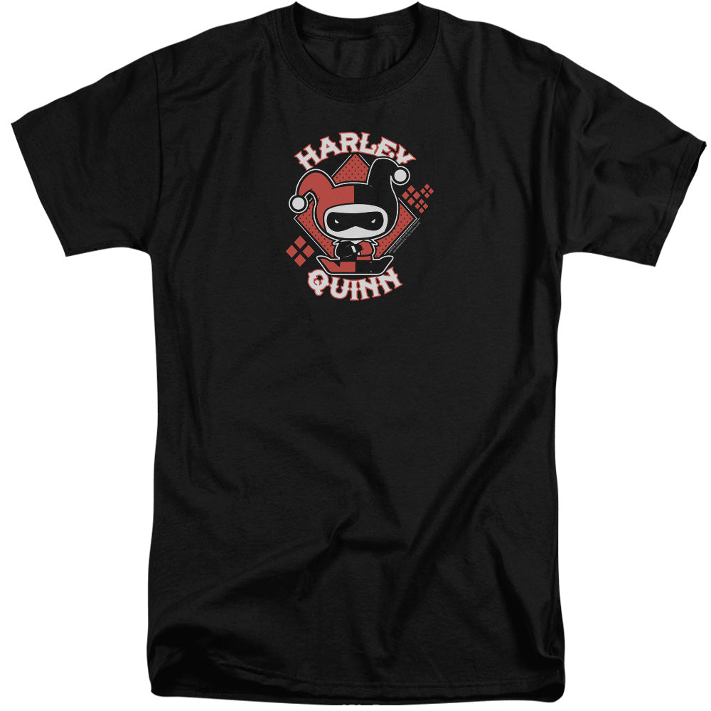 Justice League Harley Chibi Mens Tall T Shirt Black