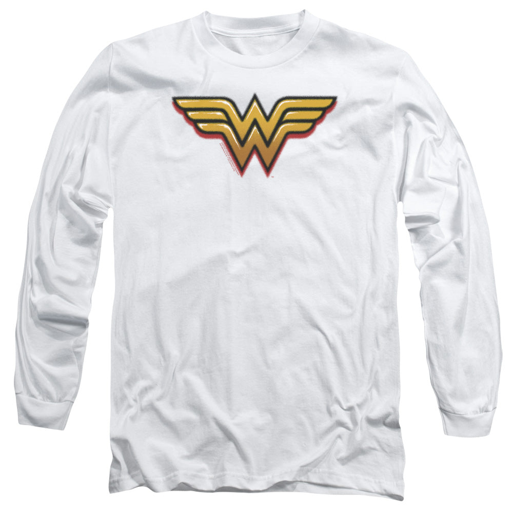 Dc Wonder Woman Airbrush Ww Mens Long Sleeve Shirt White Officially Licensed