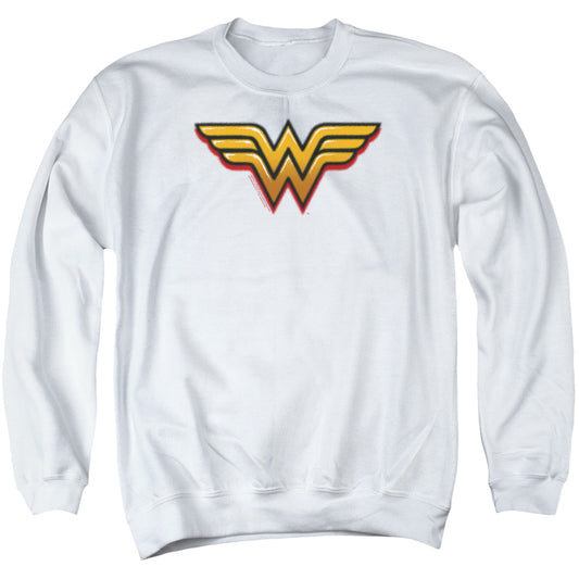 Dc Wonder Woman Airbrush Ww Mens Crewneck Sweatshirt White Officially Licensed