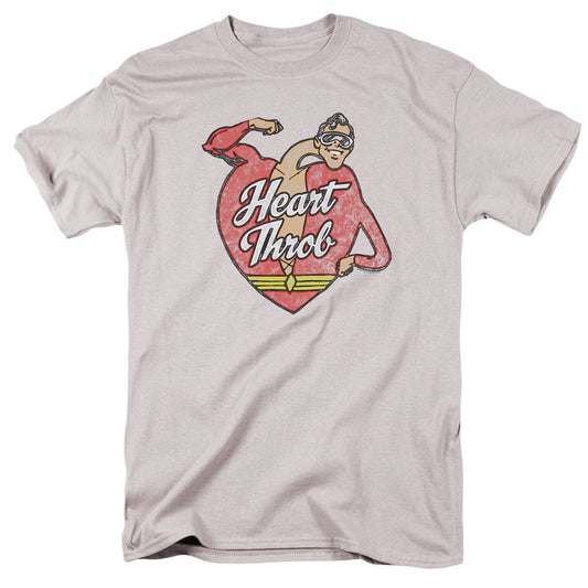 Justice League Of America Heart Throb Mens T Shirt Silver