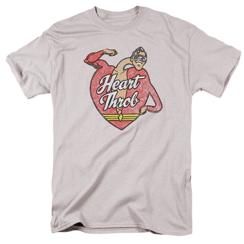 Justice League Heart Throb Mens T Shirt Silver
