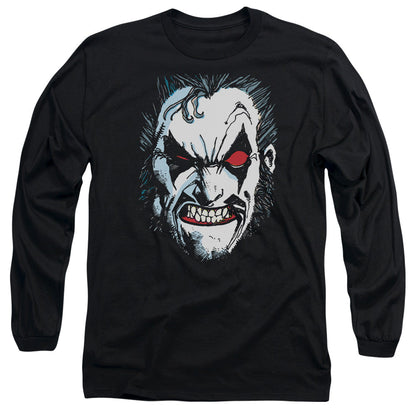 Jla In Lo Face Mens Long Sleeve Shirt Black Officially Licensed