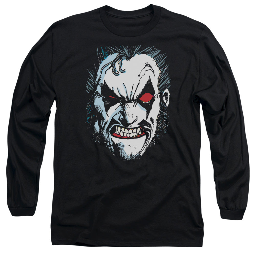 Justice League in Lo Face Mens Long Sleeve Shirt Black