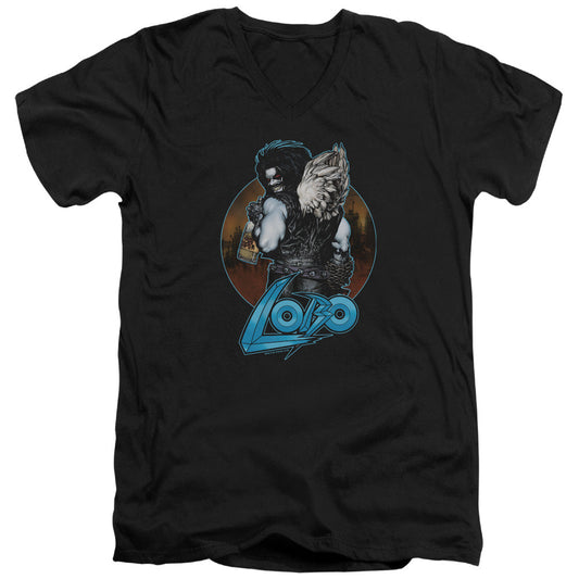 Justice League Gut Rot Mens Slim Fit V-Neck T Shirt Black