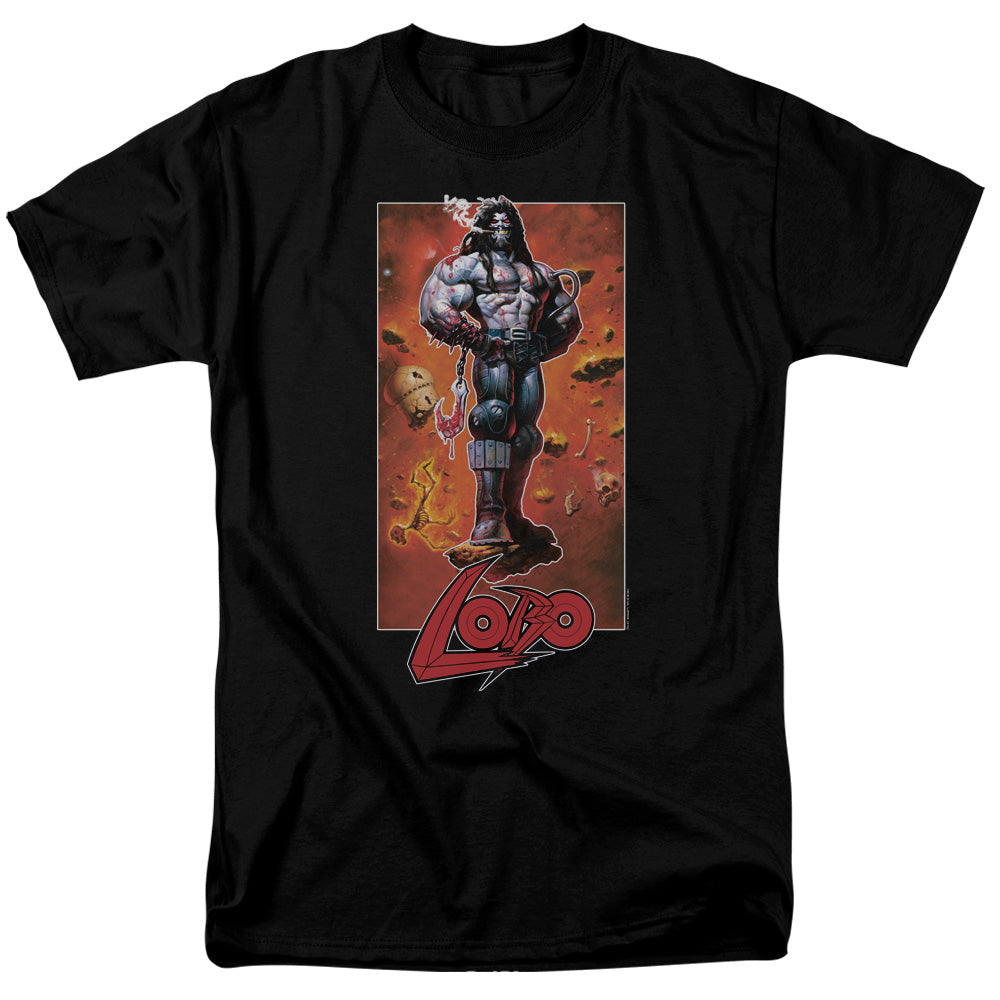 Justice League Lobo Pose Mens T Shirt Black
