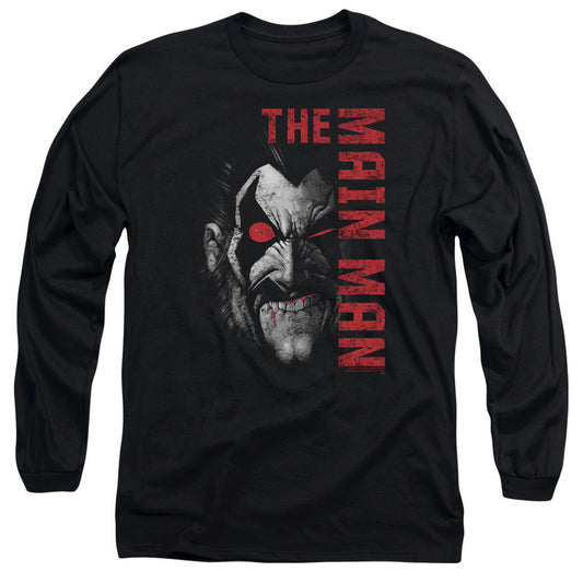 Jla Main Man Mens Long Sleeve Shirt Black Officially Licensed