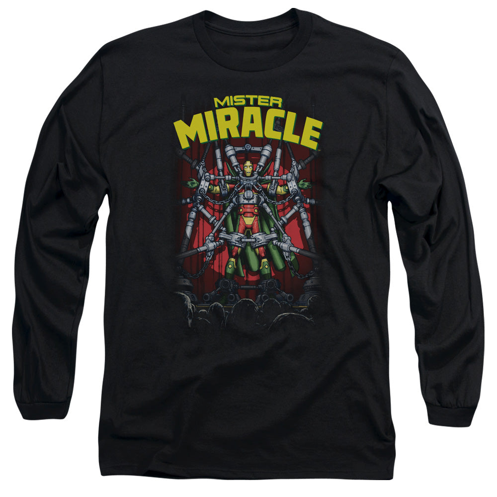 Jla Mister Miracle Mens Long Sleeve Shirt Black Officially Licensed