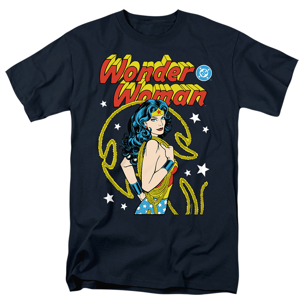 Wonder Woman Golden Lasso Wonder Cover Mens T Shirt Navy