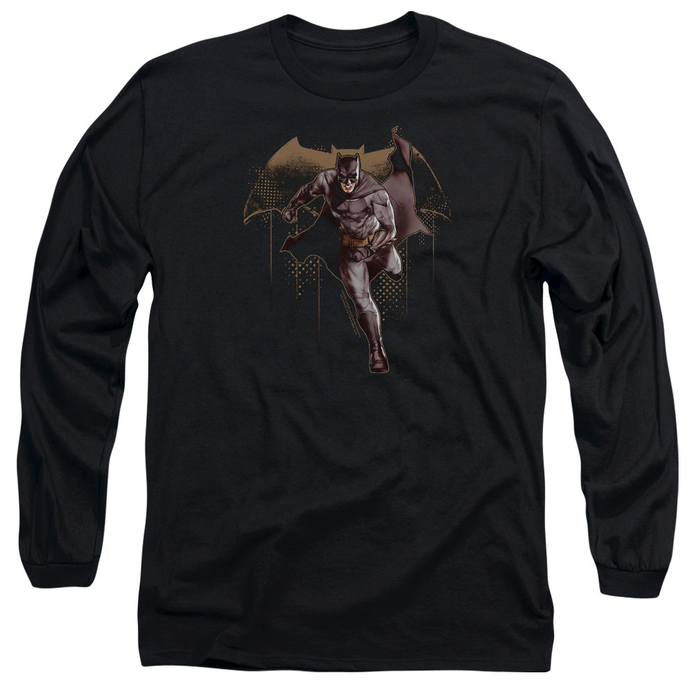 Justice League Movie Caped Crusader Mens Long Sleeve Shirt Black