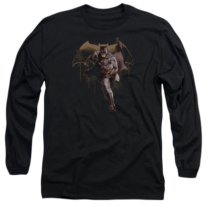 Justice League Movie Caped Crusader Mens Long Sleeve Shirt Black