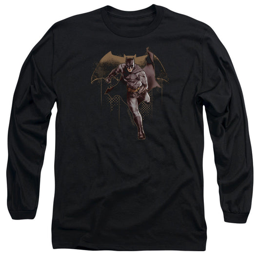 Justice League Movie Caped Crusader Mens Long Sleeve Shirt Black