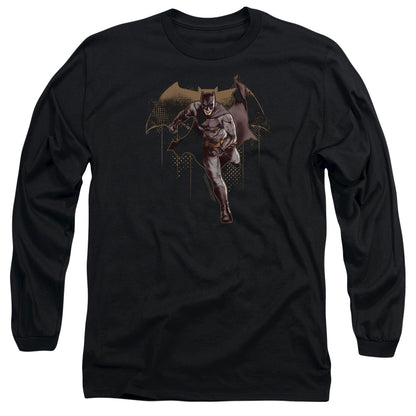 Justice League Movie Caped Crusader Mens Long Sleeve Shirt Black Officially Licensed