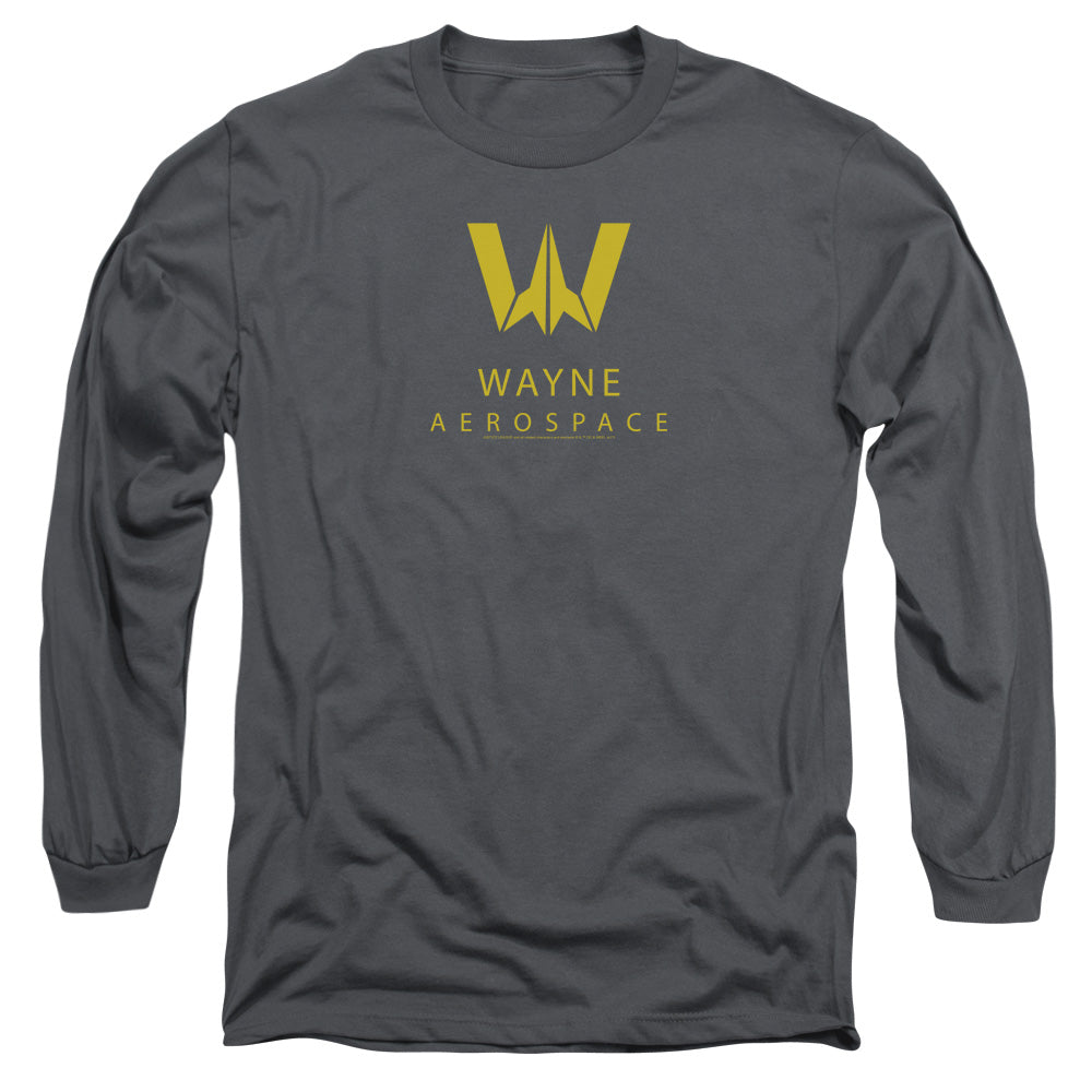 Justice League Movie Wayne Aerospace Mens Long Sleeve Shirt Charcoal