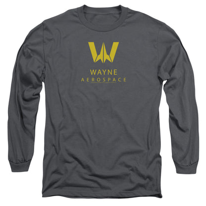 Justice League Movie Wayne Aerospace Mens Long Sleeve Shirt Charcoal