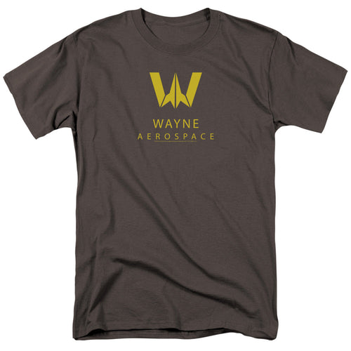 Justice League Wayne Aerospace Mens T Shirt Charcoal