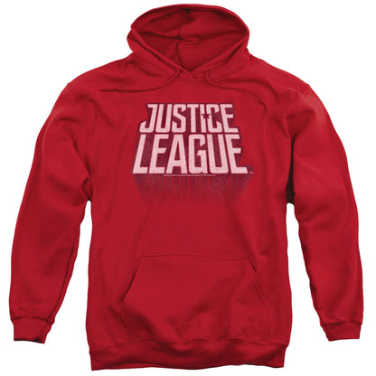 Justice League Movie League Distressed Mens Hoodie Red