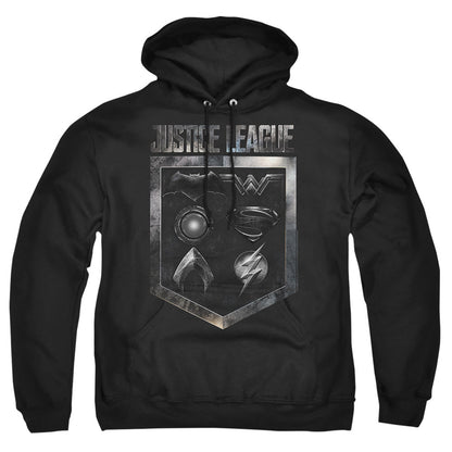 Justice League Movie Shield Of Emblems Mens Hoodie Black