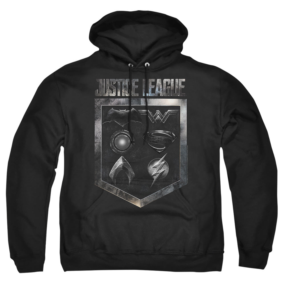 Justice League Movie Shield Of Emblems Mens Hoodie Black