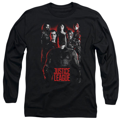 Justice League Movie The League Mens Long Sleeve Shirt Black Officially Licensed