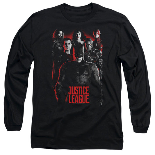 Justice League Movie The League Mens Long Sleeve Shirt Black Officially Licensed