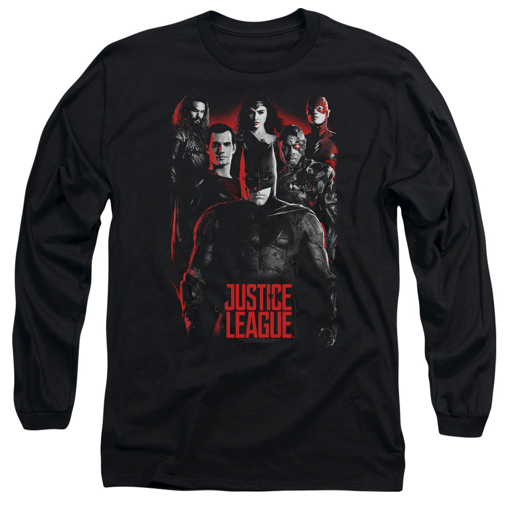 Justice League Movie the League Mens Long Sleeve Shirt Black