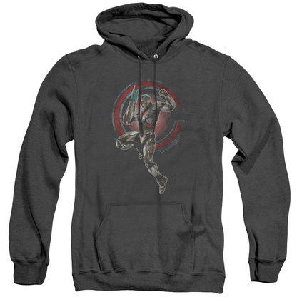 Justice League Movie Cyborg Heather Mens Hoodie Black