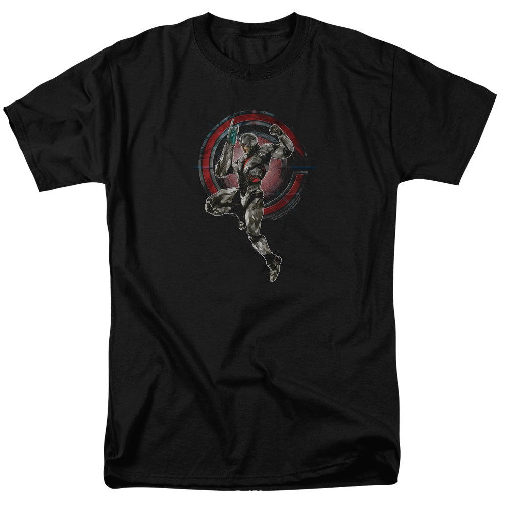 Justice League Movie Cyborg Mens T Shirt Black