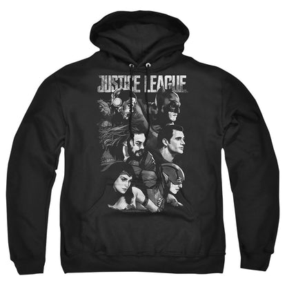 Justice League Movie Pushing Forward Mens Hoodie Black