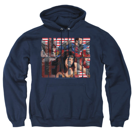 Justice League Movie Rally Mens Hoodie Navy