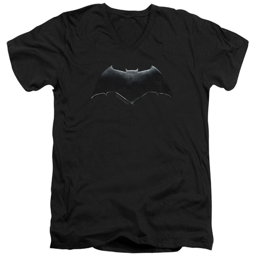 Justice League Movie Batman Logo Mens Slim Fit V-Neck T Shirt Black