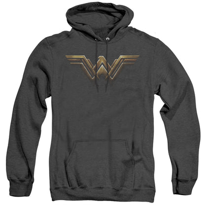 Justice League Movie Wonder Woman Logo Heather Mens Hoodie Black