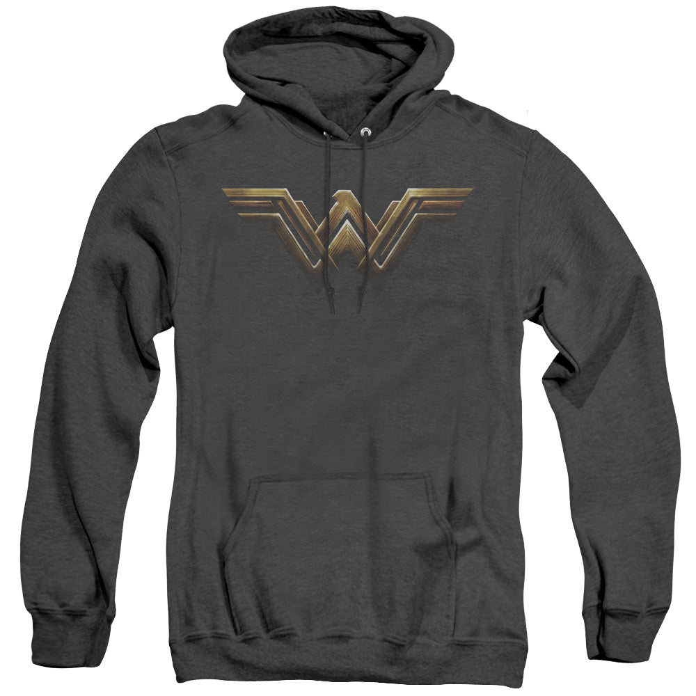 Justice League Movie Wonder Woman Logo Heather Mens Hoodie Black