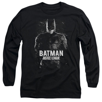 Justice League Movie Batman Mens Long Sleeve Shirt Black Officially Licensed