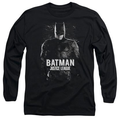 Justice League Movie Batman Mens Long Sleeve Shirt Black Officially Licensed