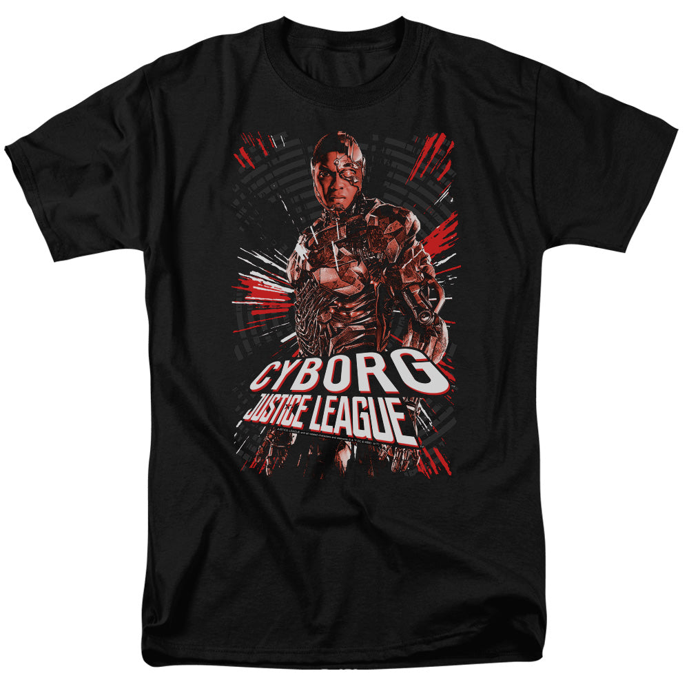 Justice League Movie Cyborg Mens T Shirt Black