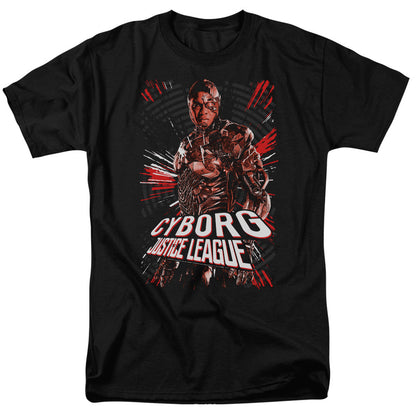 Justice League Movie Cyborg Mens T Shirt Black