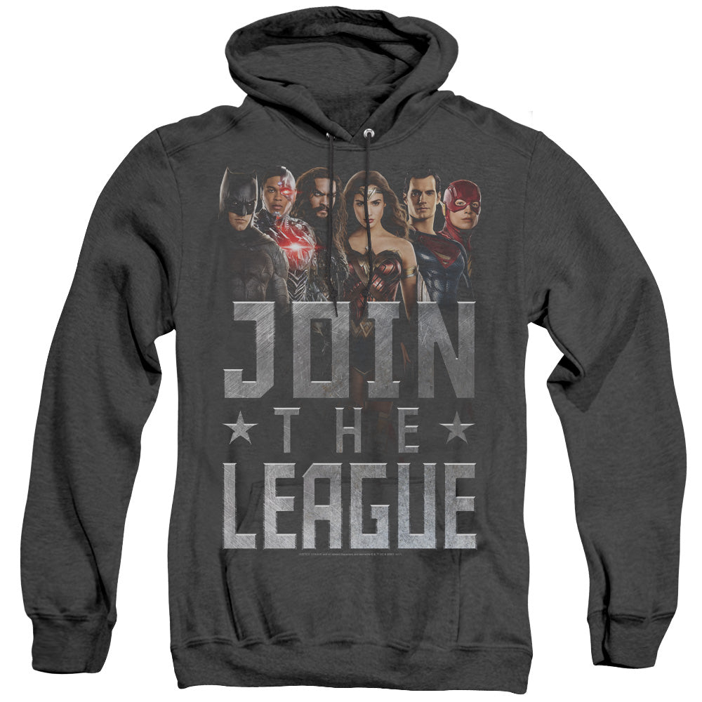 Justice League Movie Join The League Heather Mens Hoodie Black