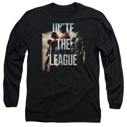 Justice League Movie Dawn Mens Long Sleeve Shirt Black Officially Licensed