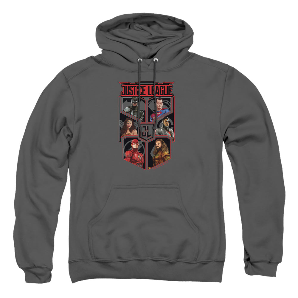 Justice League Movie League Of Six Mens Hoodie Charcoal
